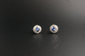 010-14ct Yellow Gold Tanzanite & Diamond Cluster Earrings