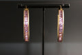 017-9ct Yellow Gold Pink Cubic Zirconia Earrings