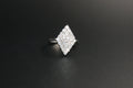 03-18ct White Gold 0.85ct Diamond Rhombus cluster Ring