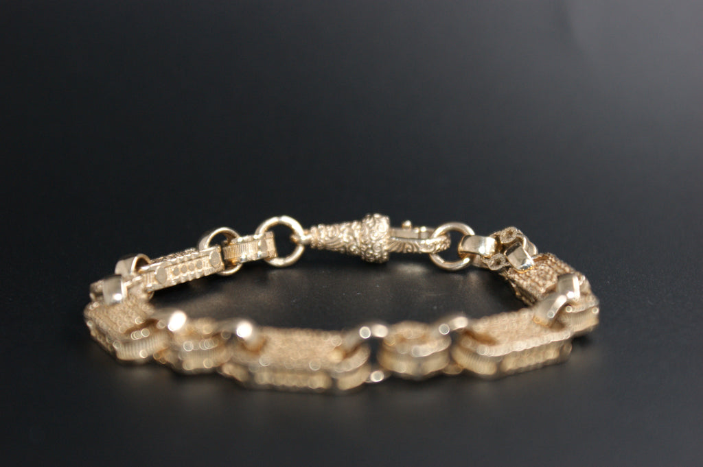 022-9ct Baby Stars &Bars link Bracelet (6.5'')