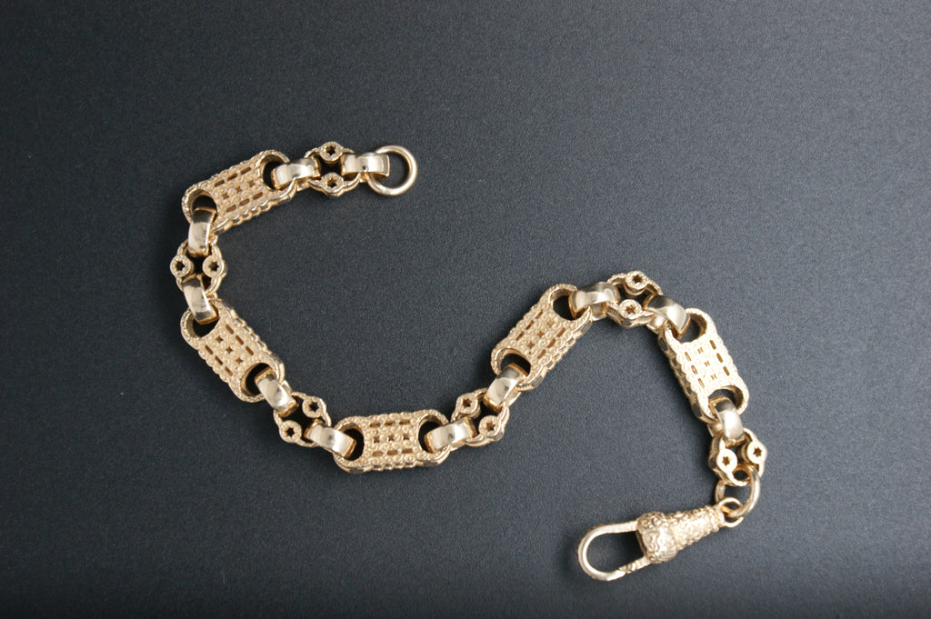 022-9ct Baby Stars &Bars link Bracelet (6.5'')