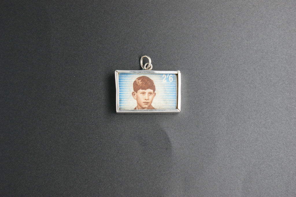 028- Silver Princess Anne and King Charles saving stamp charm