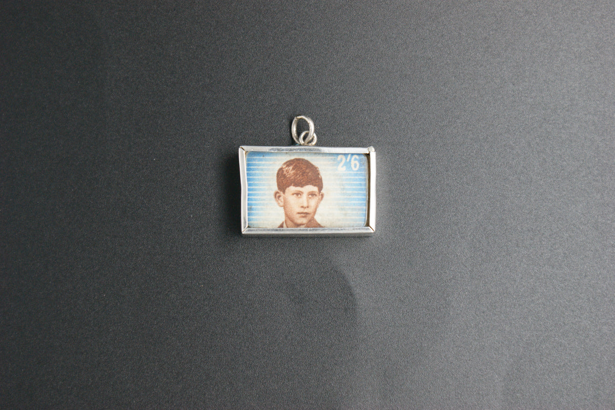 028- Silver Princess Anne and King Charles saving stamp charm