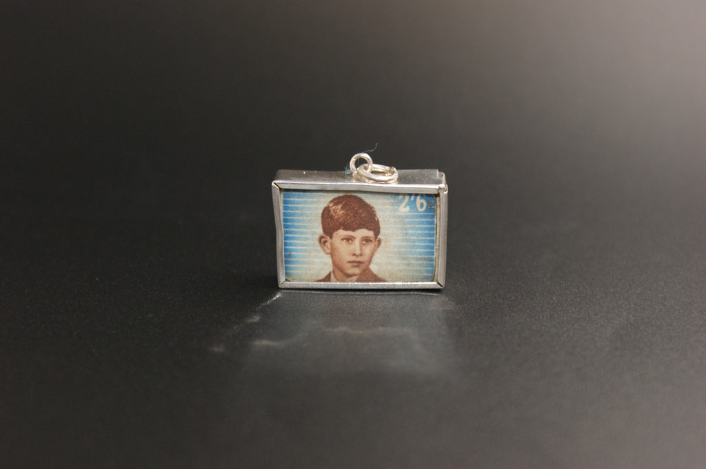 028- Silver Princess Anne and King Charles saving stamp charm