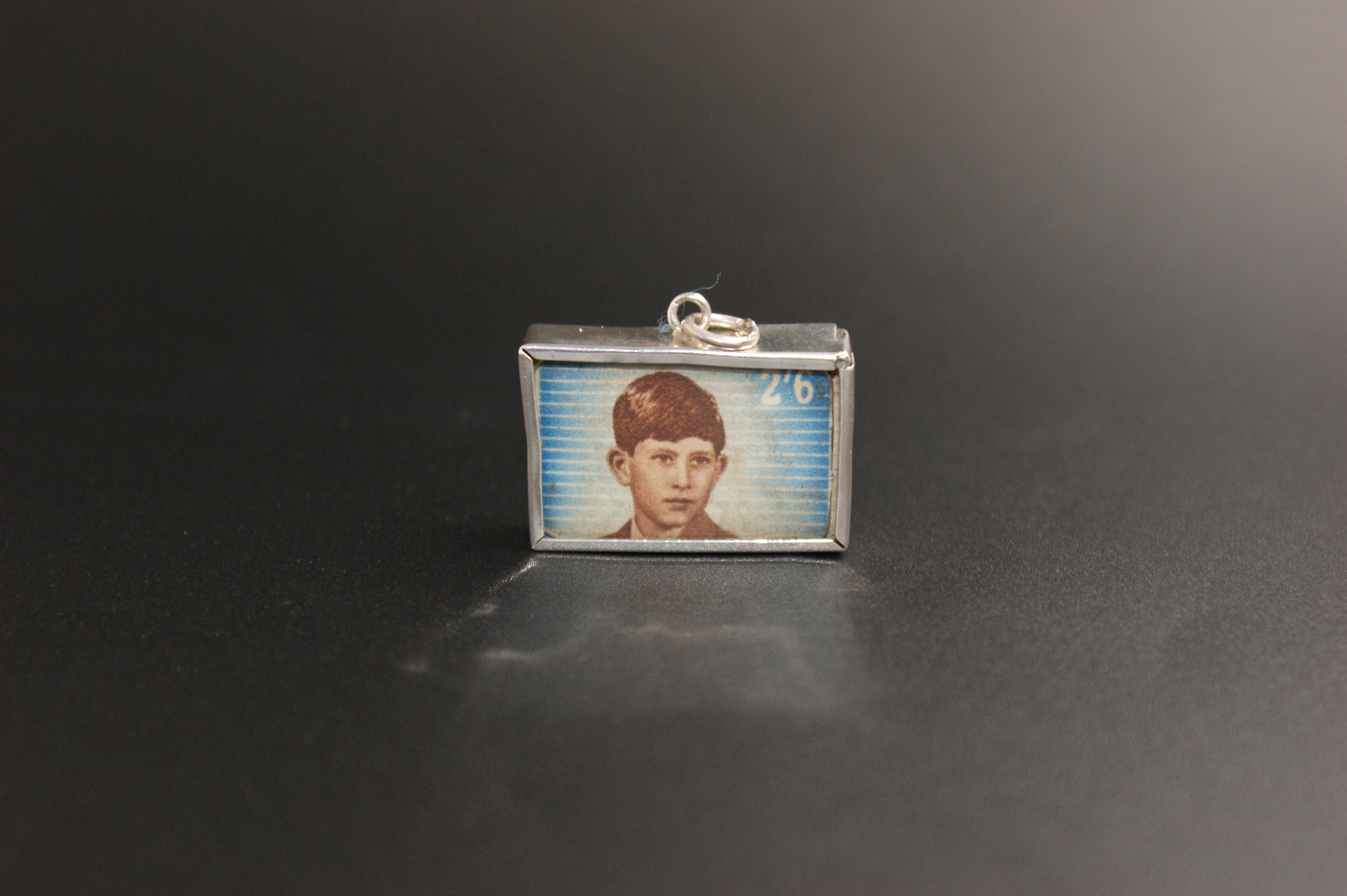 028- Silver Princess Anne and King Charles saving stamp charm