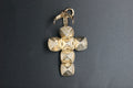 033-9ct Gold & Silver Masonic Folding Ball Cross Fob/Pendant