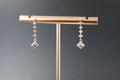 035-9ct Yellow & white gold Diamond Geometric Drop Earrings.
