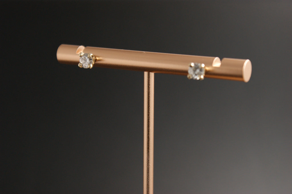 036-9ct Yellow Gold 0.66ct Total Diamond Solitaire Stud Earrings