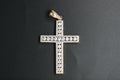 042- 9ct Yellow Gold Cubic Zirconia Cross pendant.
