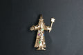044- 9ct Gold Novelty Wizard Multi-Stone Pendant