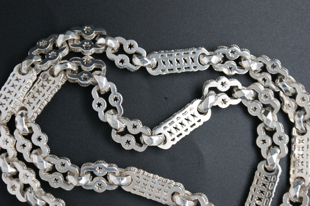 052- Sterling Silver ''Stars and Bars'' Necklace