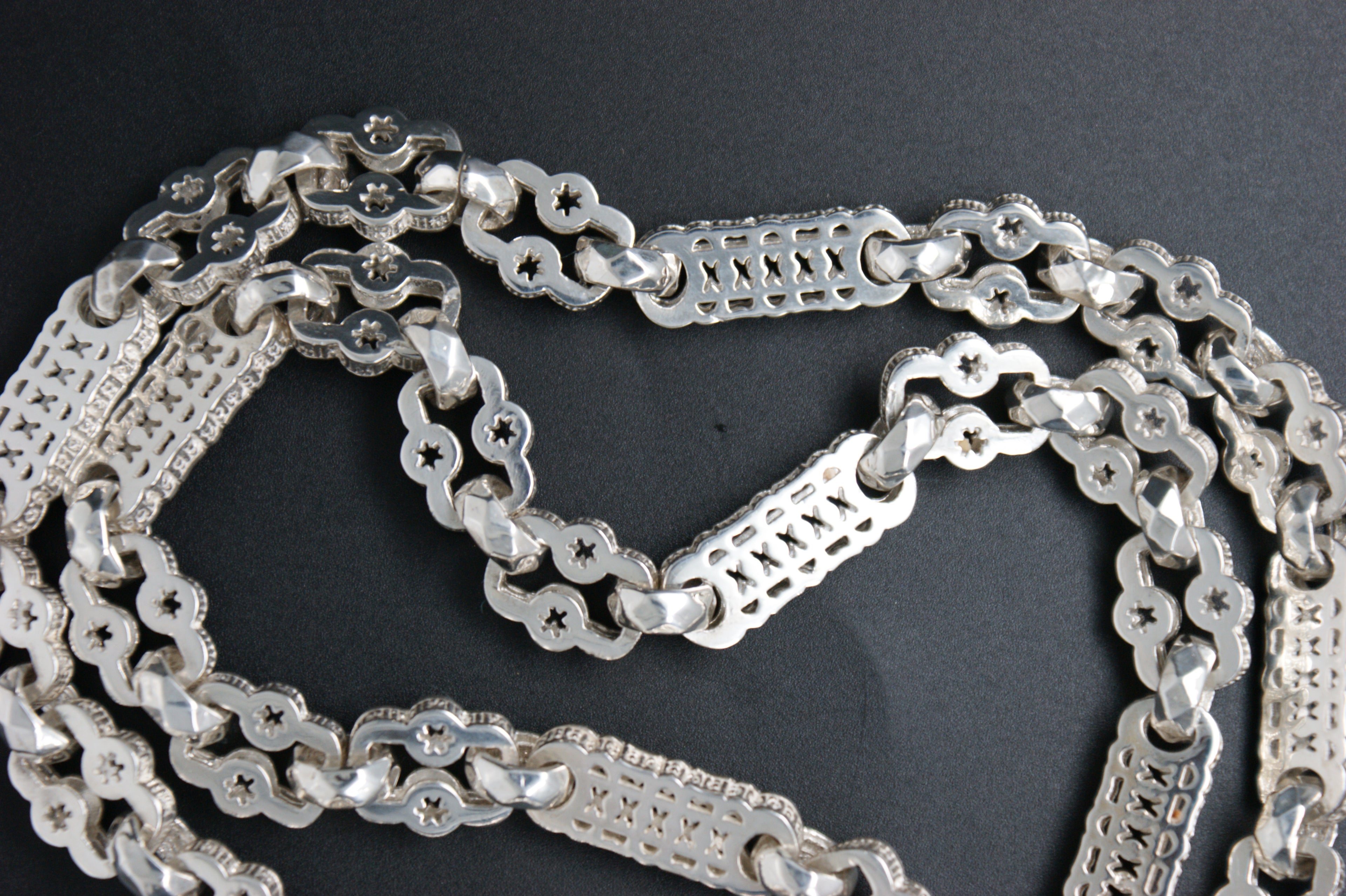 052- Sterling Silver ''Stars and Bars'' Necklace