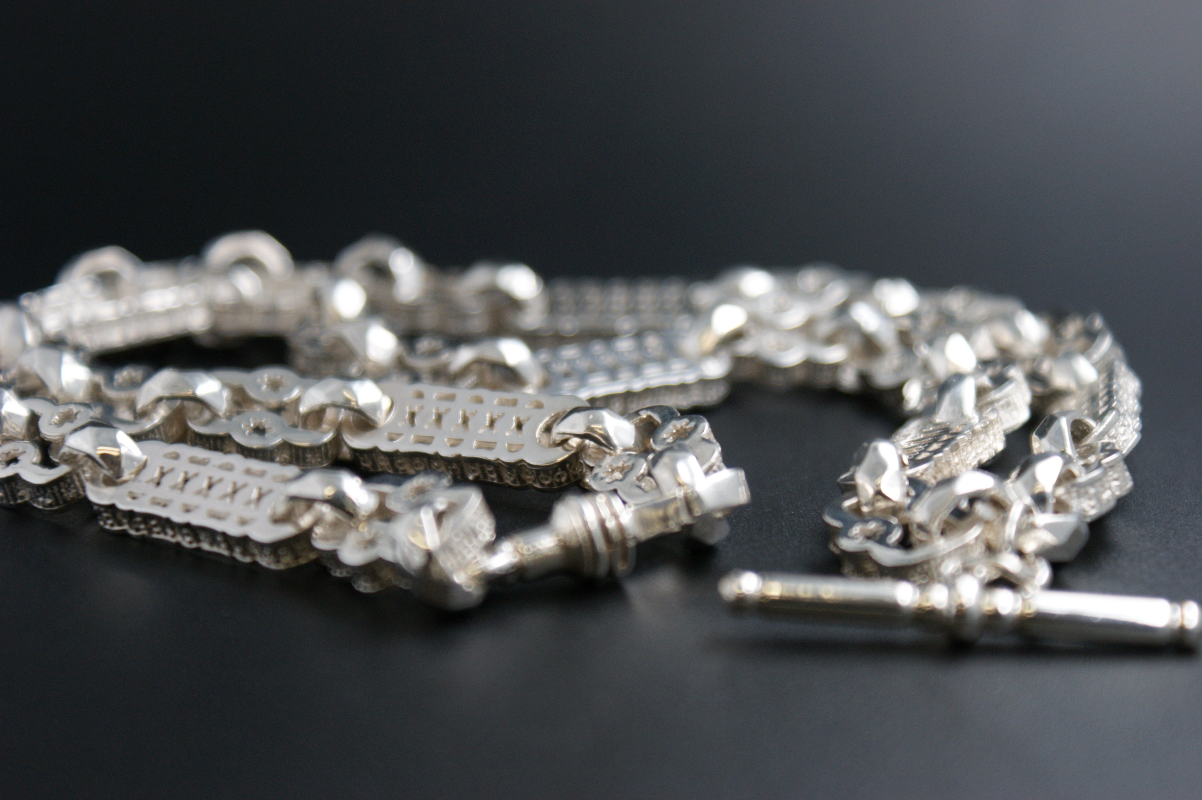 052- Sterling Silver ''Stars and Bars'' Necklace