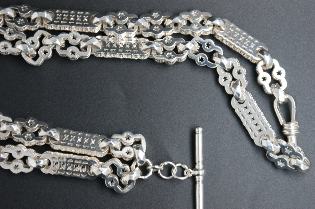 052- Sterling Silver ''Stars and Bars'' Necklace