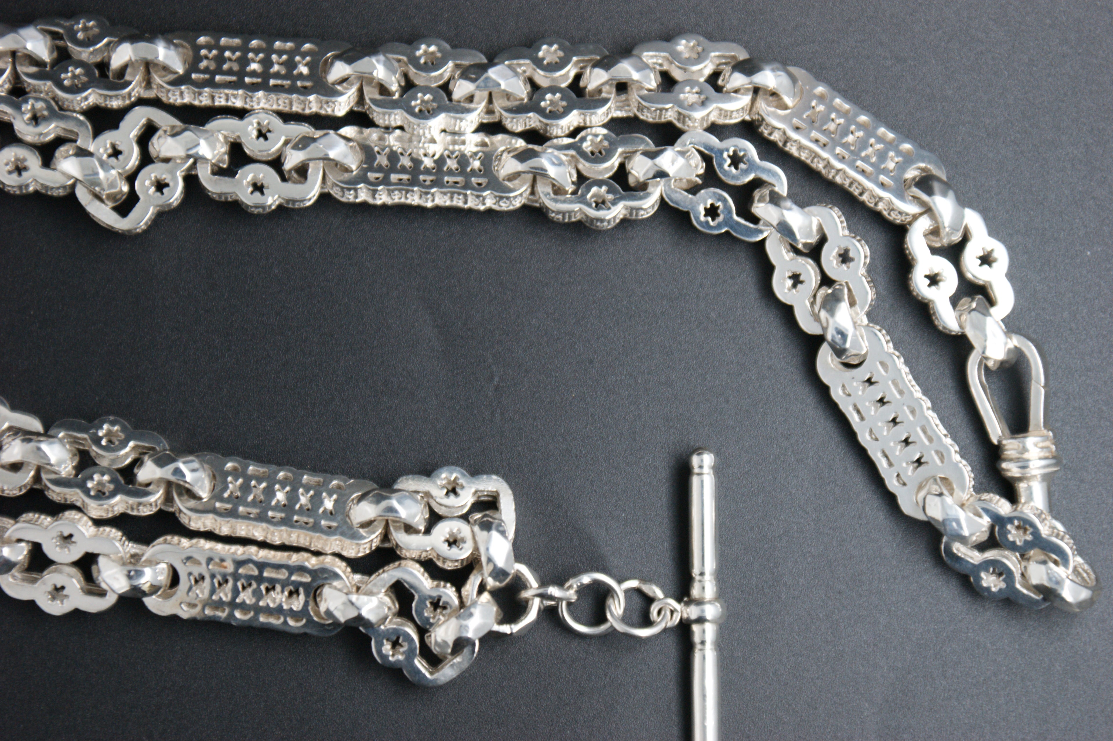 052- Sterling Silver ''Stars and Bars'' Necklace