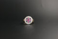 056- 18ct Ruby, Sapphire and diamond ring