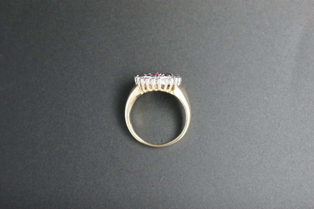 056- 18ct Ruby, Sapphire and diamond ring