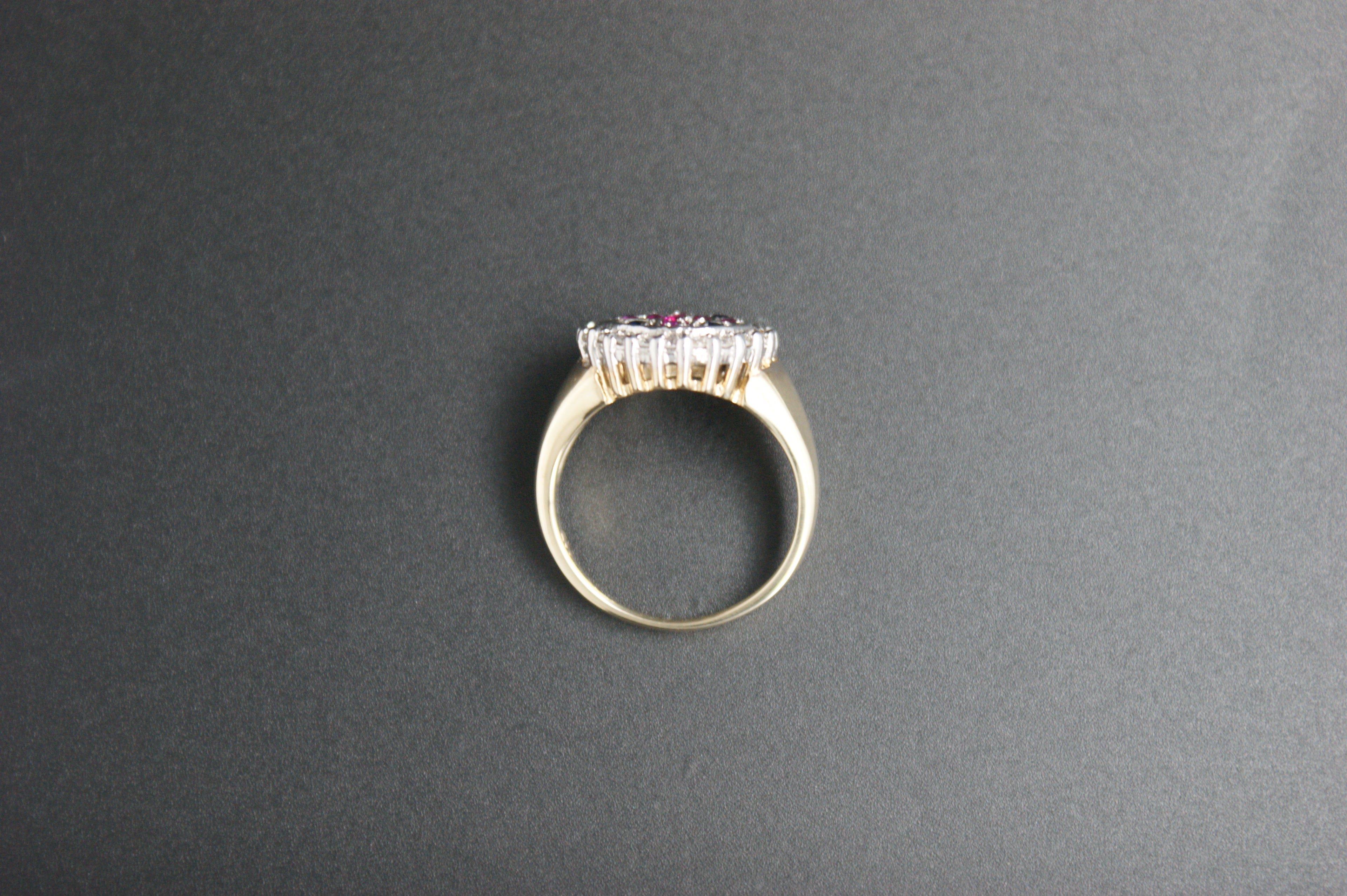 056- 18ct Ruby, Sapphire and diamond ring