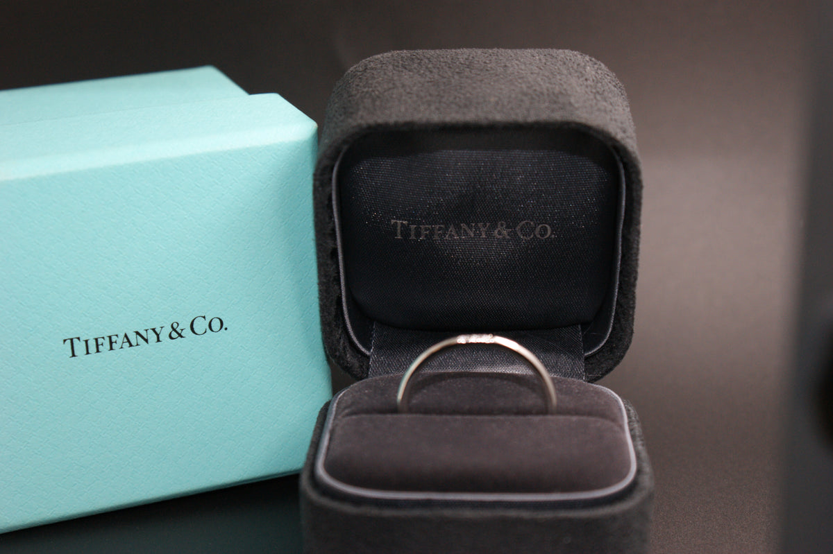 063- Authentic Tiffany & Co. Platinum and Diamond Wedding Band
