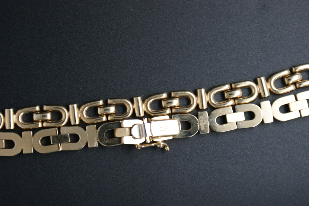 077- 9ct Yellow Gold Greek Key Link Chain