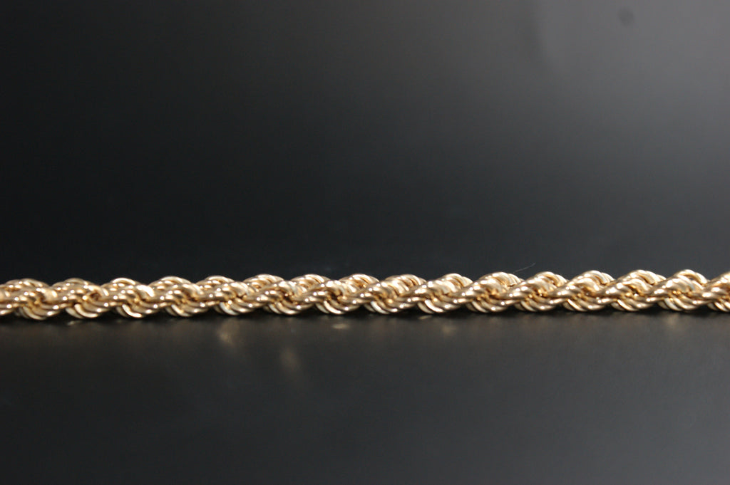 080- 9ct Yellow Gold Diamond-Cut Rope Chain