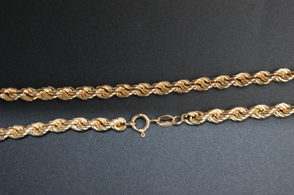 080- 9ct Yellow Gold Diamond-Cut Rope Chain