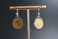 088- 9ct/22ct 1/10th Krugerrand coin earrings.