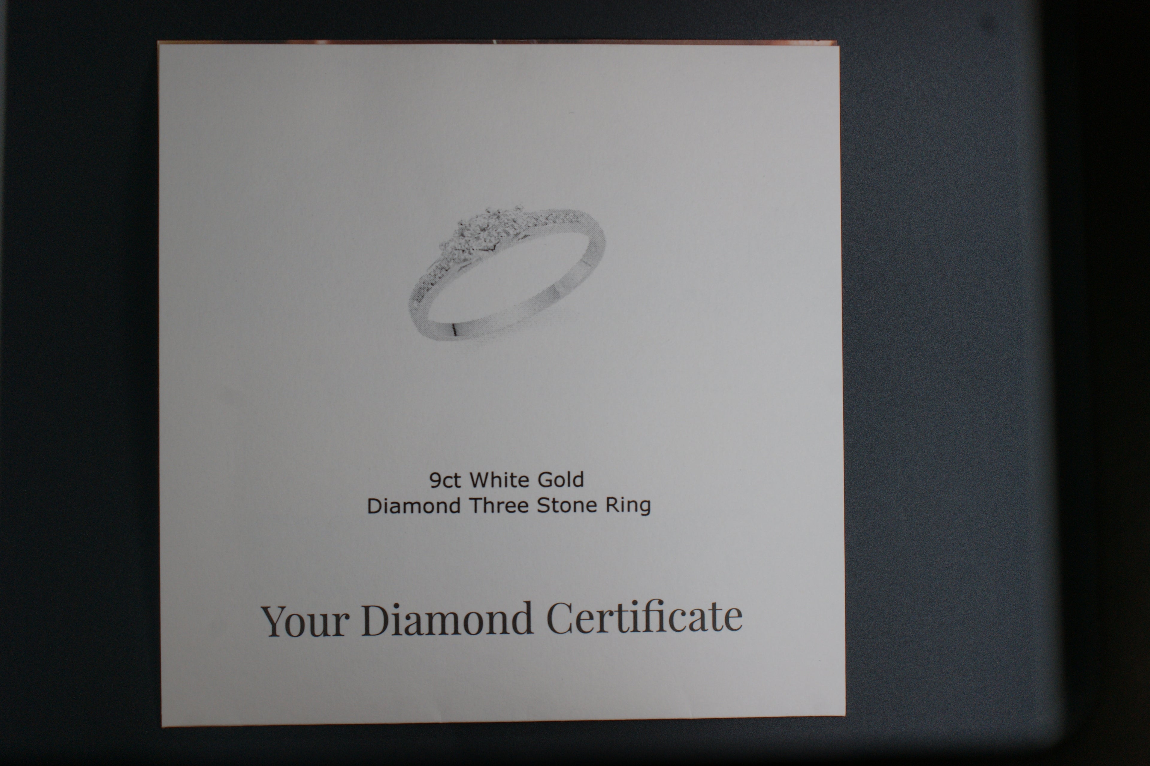 096-9ct White Gold 0.35ctt Diamond Three-Stone Ring