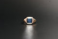 0101- 9ct/Platinum signet ring.