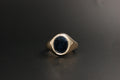 0102- 9ct Black Onyx signet ring.