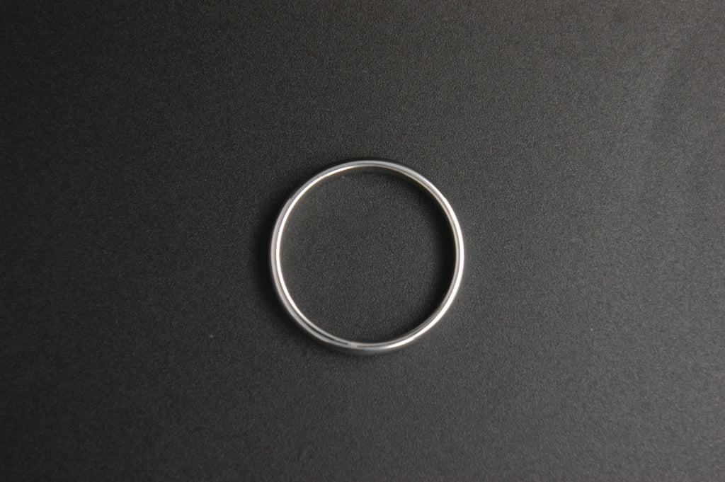 0107- 18ct White Gold Plain Court Wedding Ring
