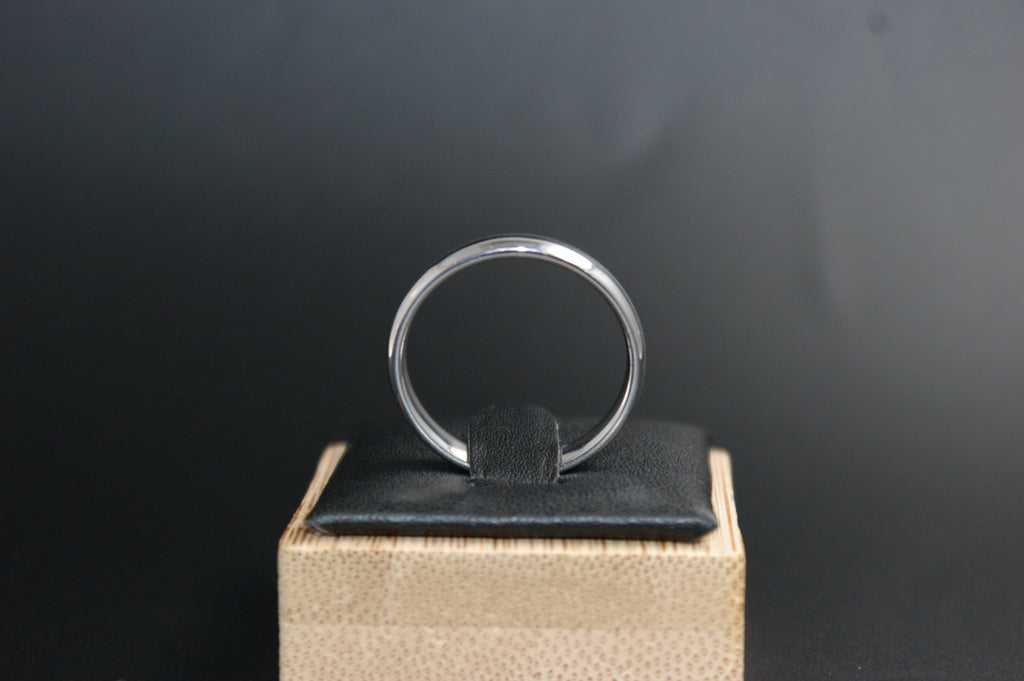 0107- 18ct White Gold Plain Court Wedding Ring