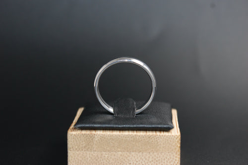 0107- 18ct White Gold Plain Court Wedding Ring