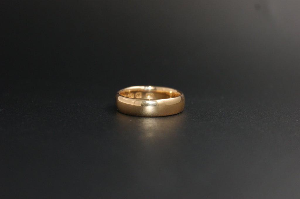 0109-22ct Gold Plain Court Wedding Ring