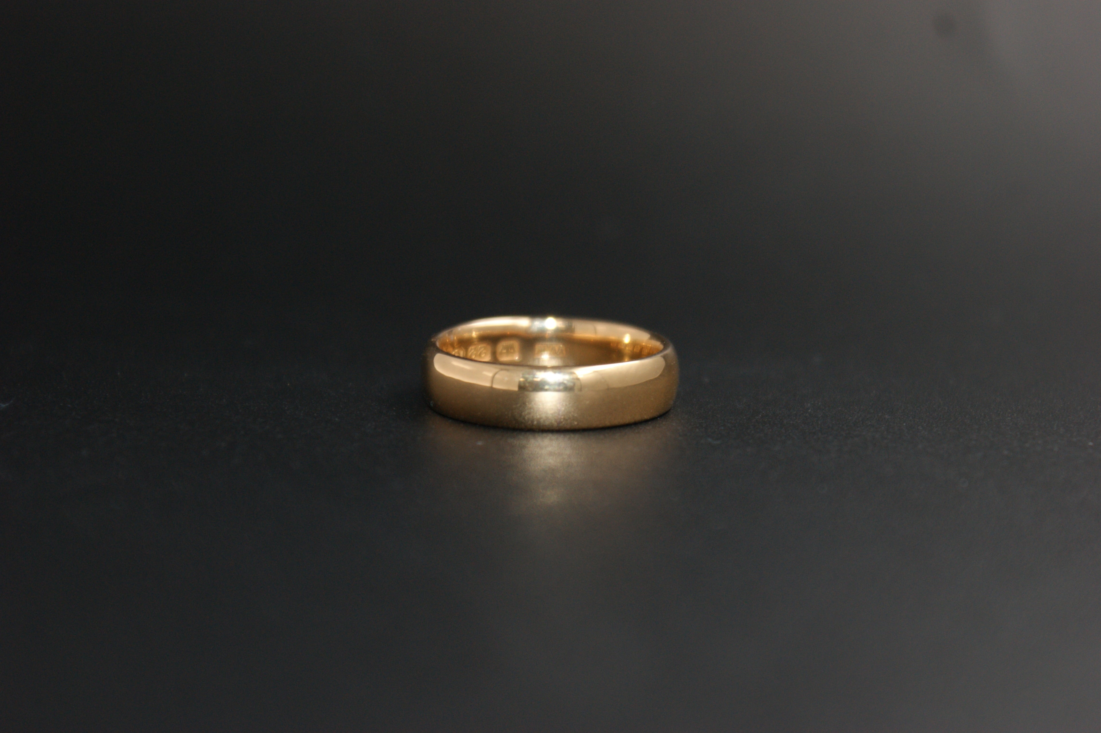 0109-22ct Gold Plain Court Wedding Ring