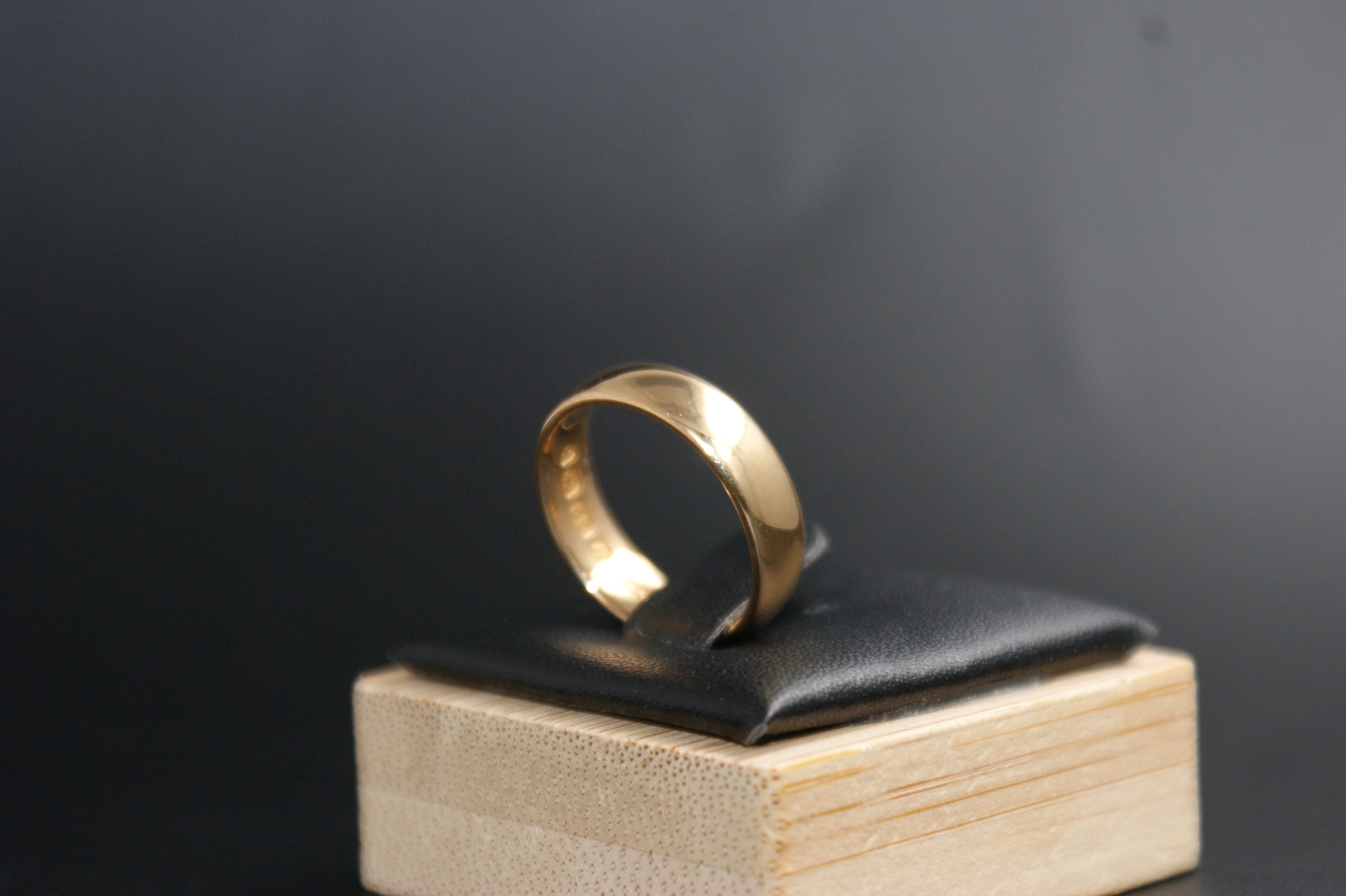 0109-22ct Gold Plain Court Wedding Ring