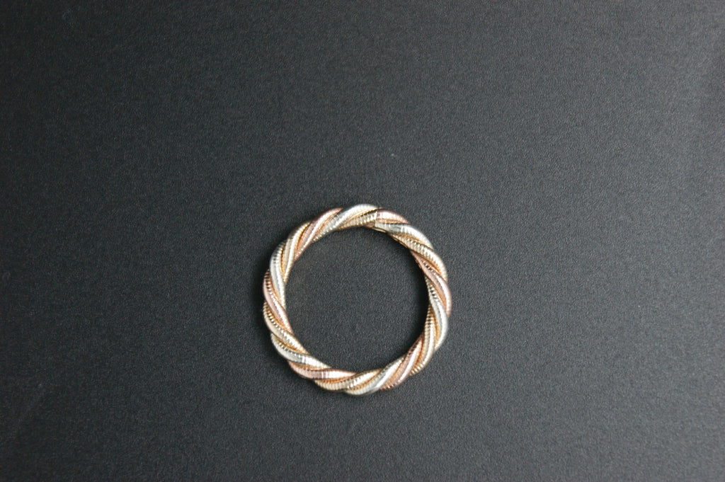 0113- 9ct Three-colour Gold Twisted Rope Band
