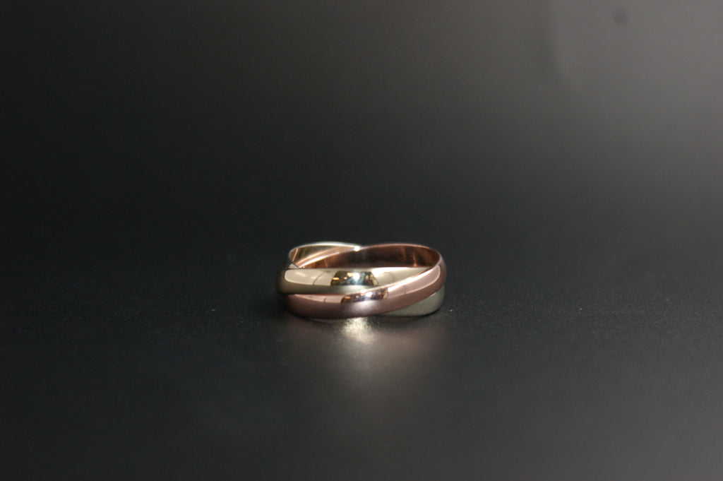 0115-9ct Three-Colour Gold Russian Wedding Ring