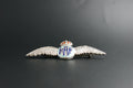 0124-Silver & Enamel RAF Pilot Wings Brooch