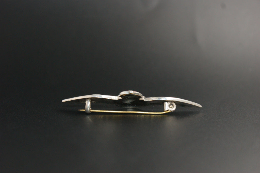 0124-Silver & Enamel RAF Pilot Wings Brooch