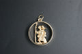 0128-9ct Openwork St Christopher Pendant