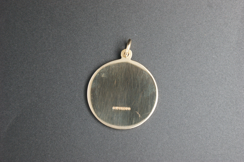 0129-9ct Gold Solid St Christopher Medallion.