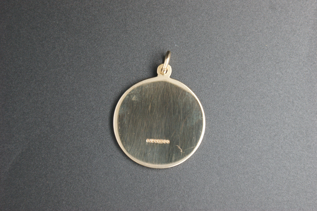 0129-9ct Gold Solid St Christopher Medallion.