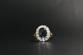 0131- 18ct Gold Sapphire and Diamond Cluster Ring