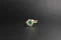 0132-18ct Gold Pear-Cut Emerald and Diamond Ring
