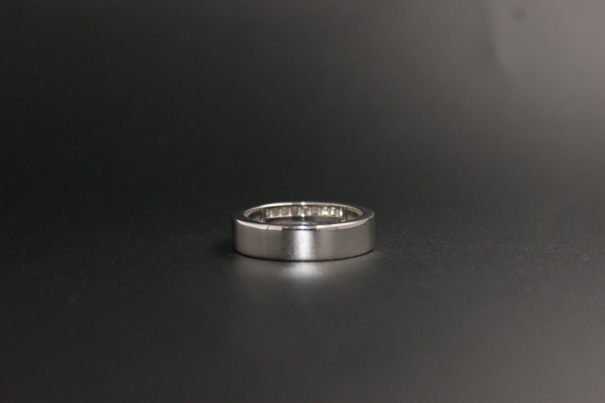 0133-14ct White Gold Double-Row Princess Cut Diamond Eternity Ring