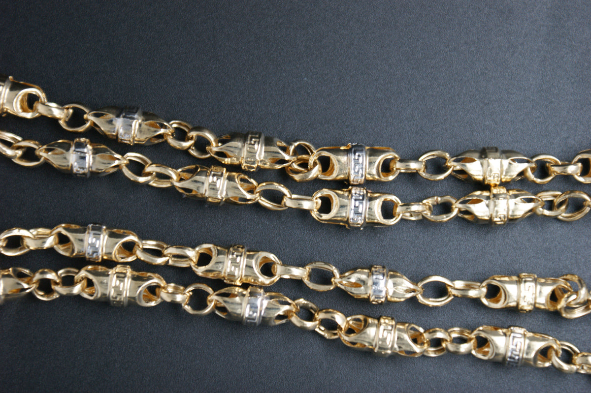 0134- 14ct Yellow Gold Bullet Style Chain 24''