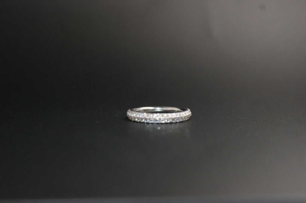 0137-18ct White Gold Vera Wang 0.38ct Diamond Double-Row Band Ring