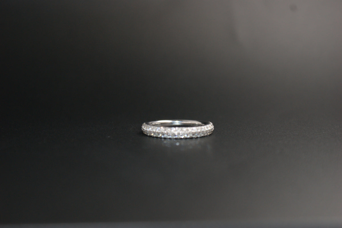 0137-18ct White Gold Vera Wang 0.38ct Diamond Double-Row Band Ring