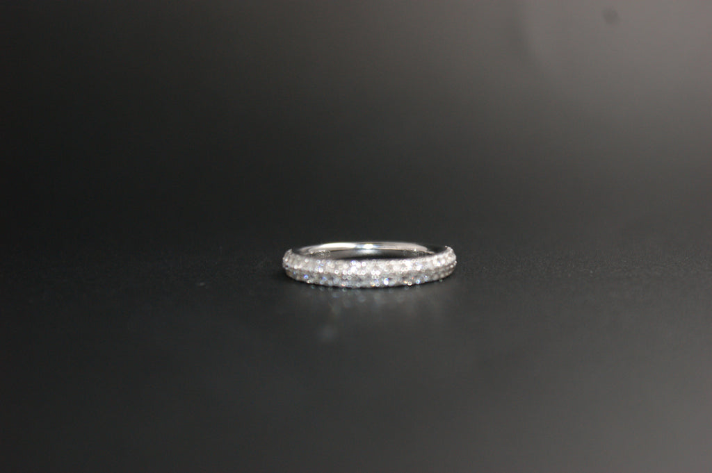 0137-18ct White Gold Vera Wang 0.38ct Diamond Double-Row Band Ring